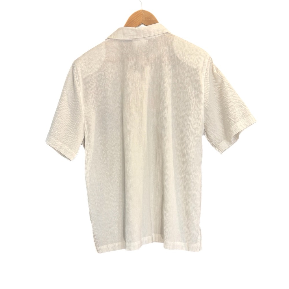 Alfred Dunner vintage white short sleeve button up w/ floral vignettes - Picture 2 of 3